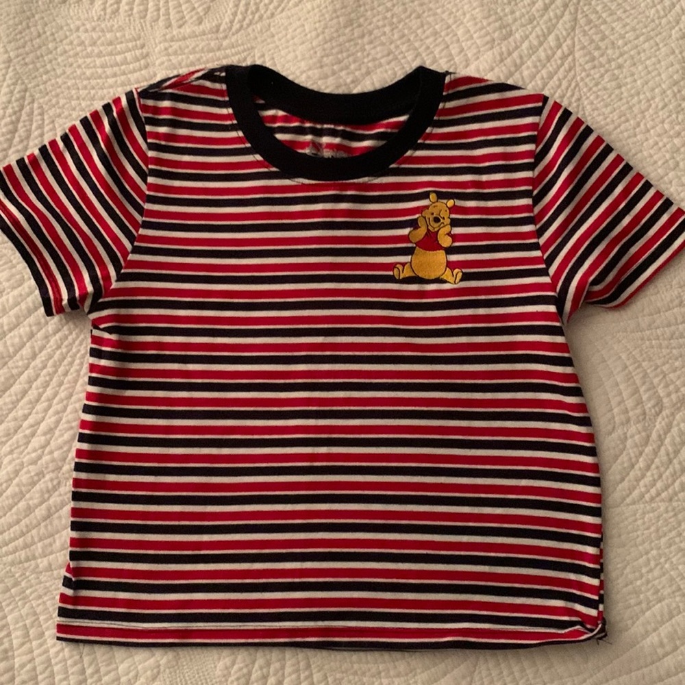 🌼 3 for $10/ Disney Winnie the Pooh Striped Cropped T-Shirt